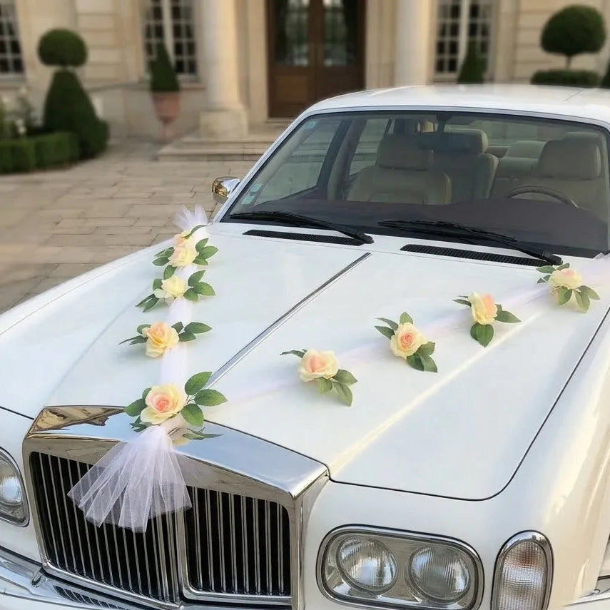 Ruban Voiture Mariage à Fleurs Chic