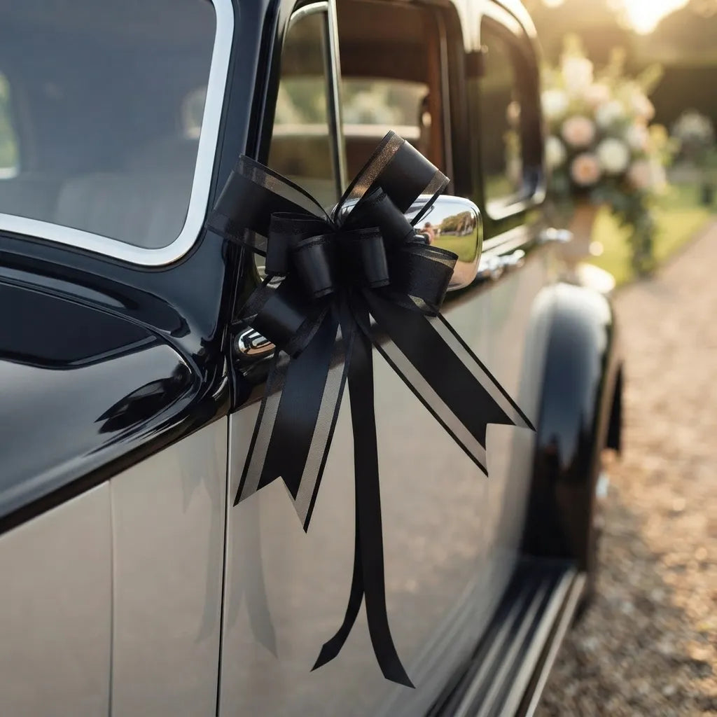 Ruban de Nœud Noir pour Voiture Minimaliste