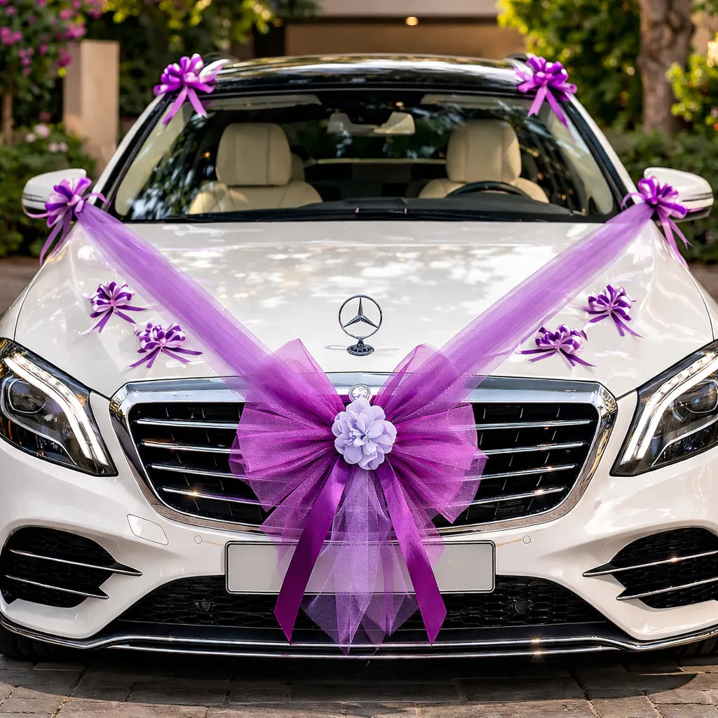 Ruban de Nœud Violet Design pour Voiture 