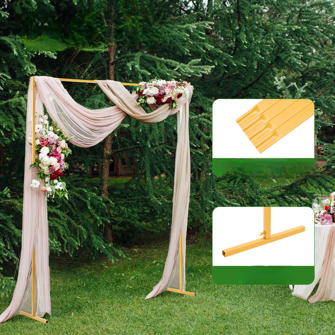 Arche Mariage Carrée Dorée