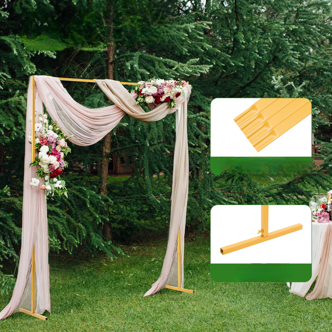 Arche Mariage Carrée Dorée