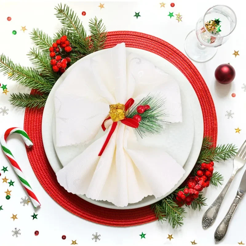 Rond de Serviette Noël Pomme de Pin