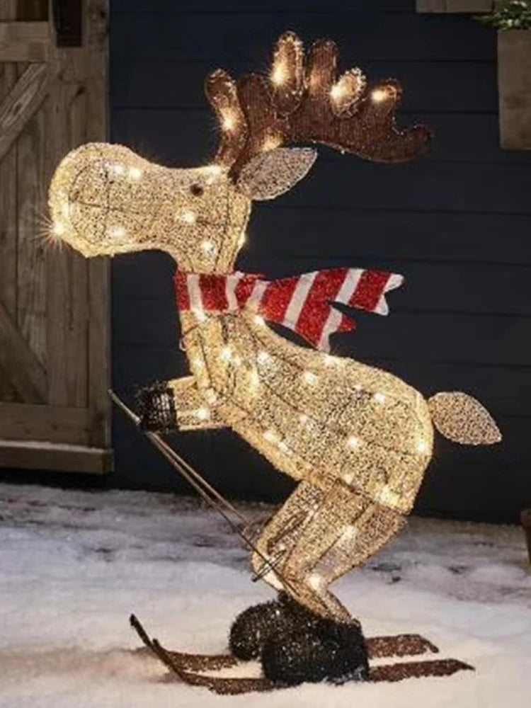 Renne 3D Lumineuse Sur Pied