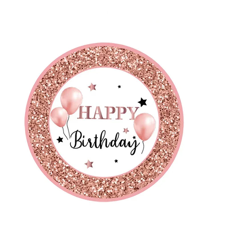 Assiette Jetable Anniversaire Rose Gold