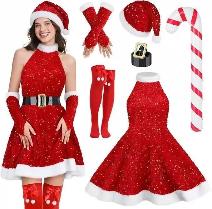 Robe Mère Noël Pailletée