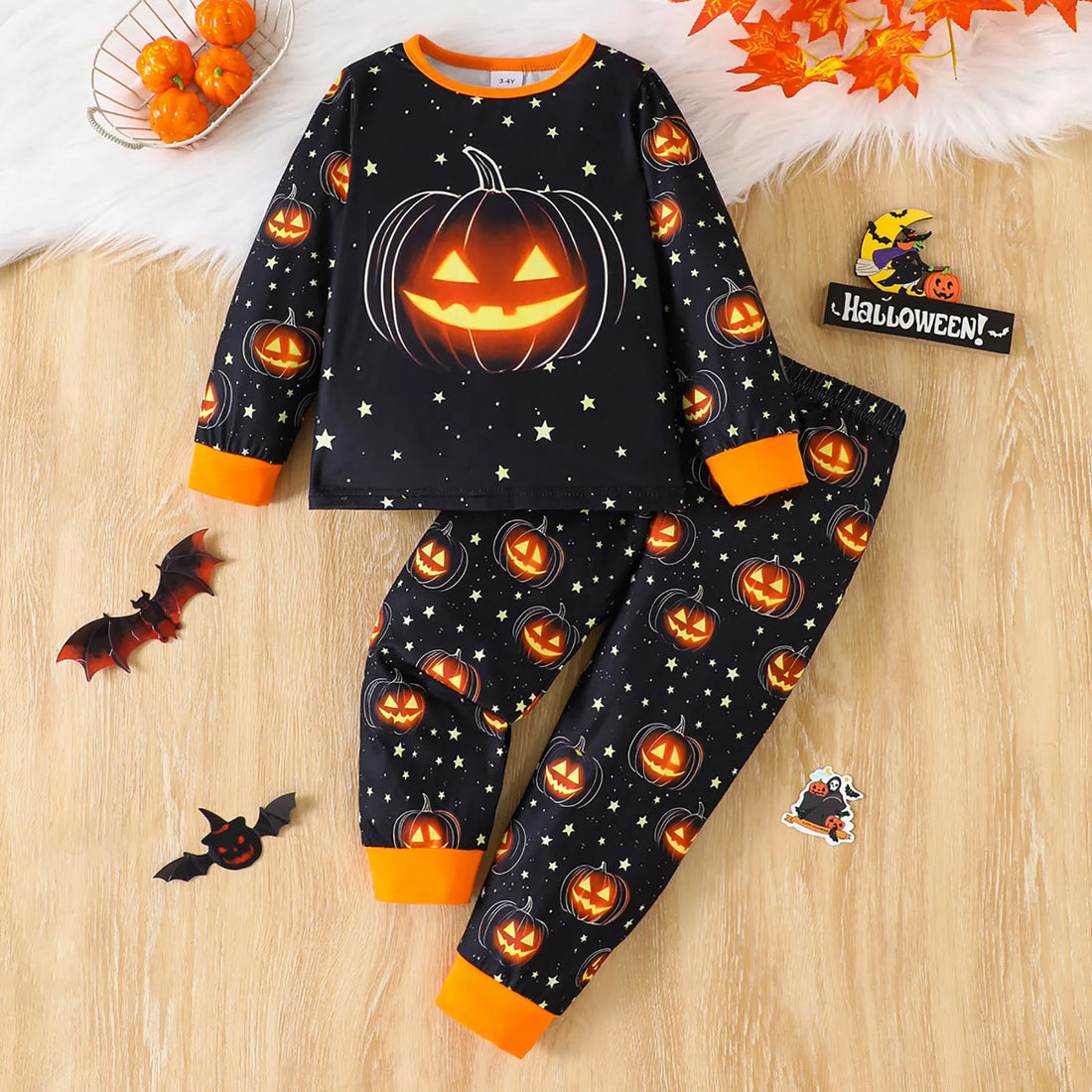 Pyjama Halloween Enfant Motif Citrouille
