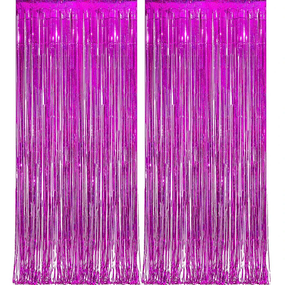 Rideau à Franges Métallique Violet Chic