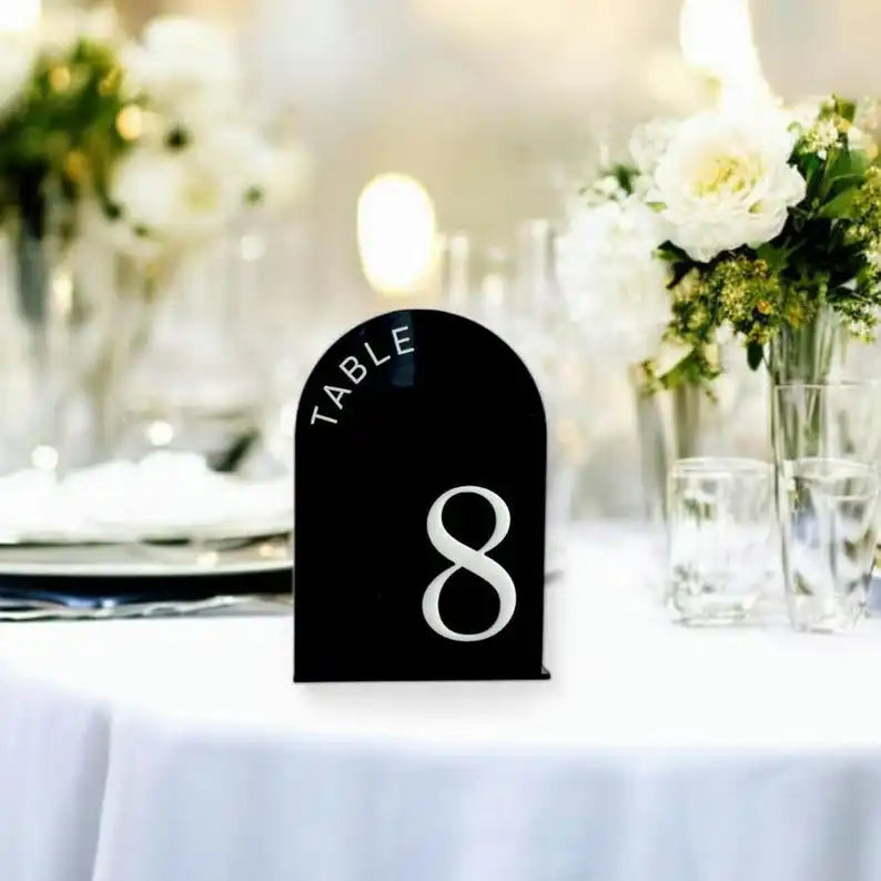 Numéro de Table Mariage Noir