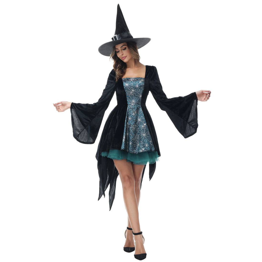 Robe Carnaval Sorcière Verte Femme