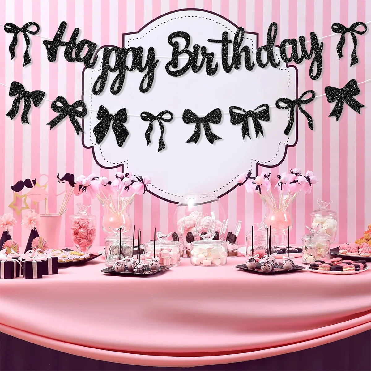 Guirlande Anniversaire Happy Birthday Noire