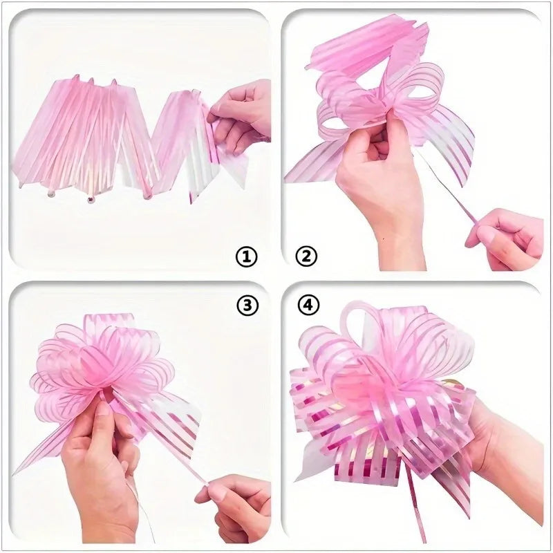 Nœud Rose Raffiné Pour Voiture Mariage