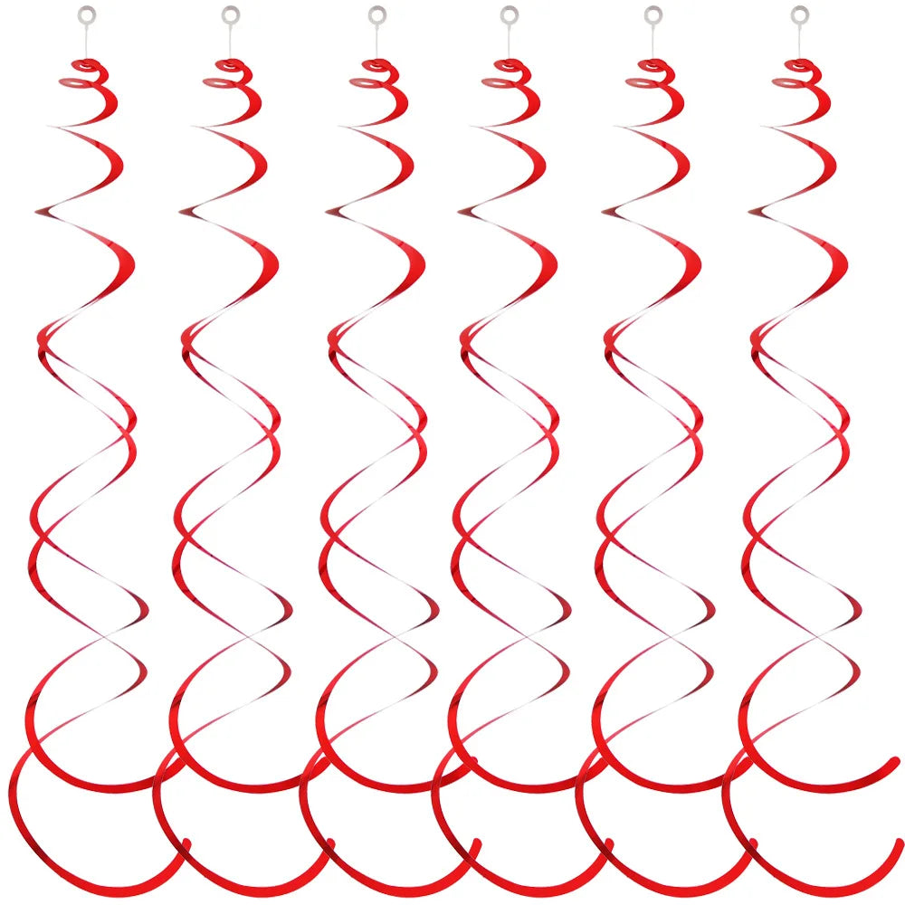 Serpentins Tourbillons Rouges Déco Moderne