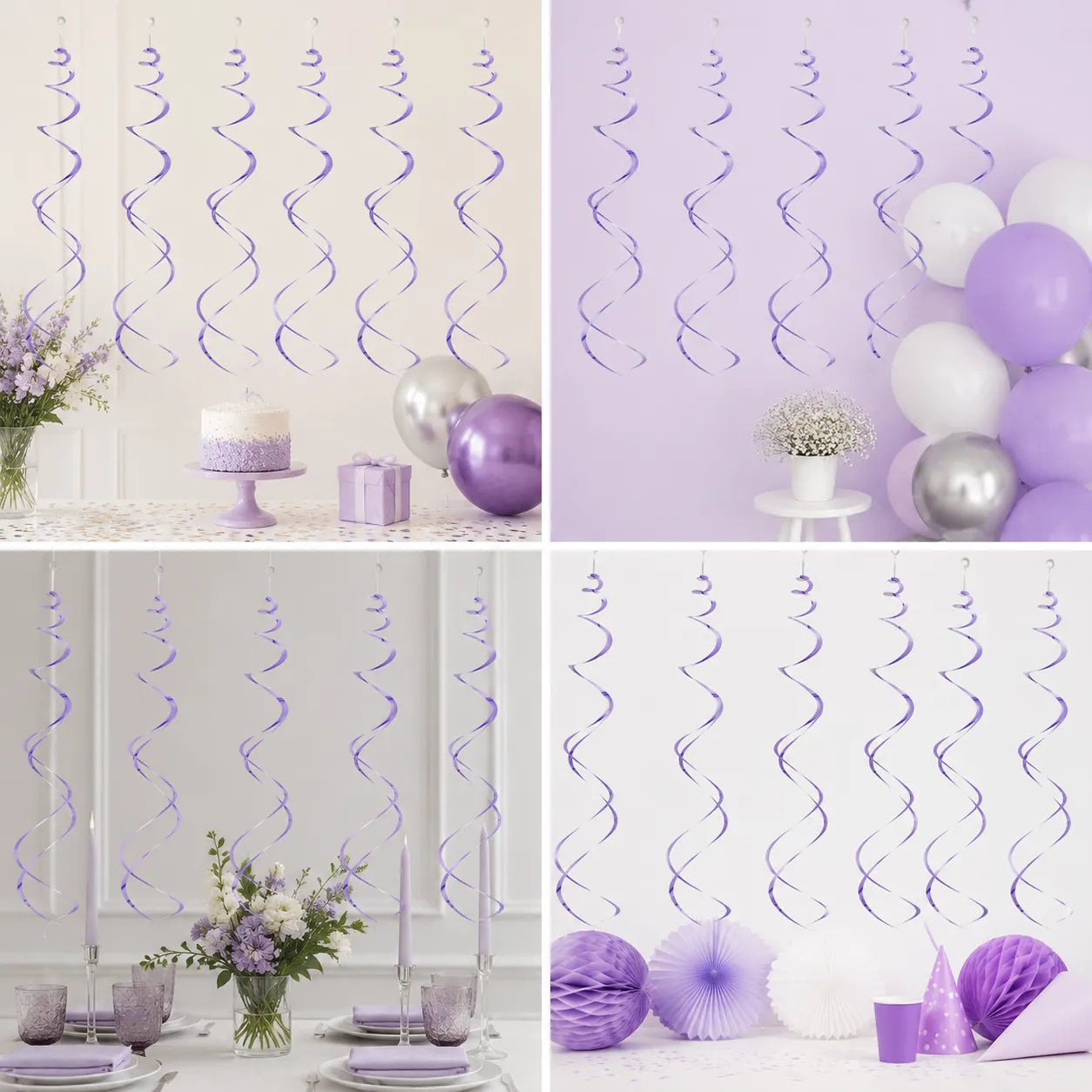 Serpentins Tourbillons Violet Suspendus Festifs