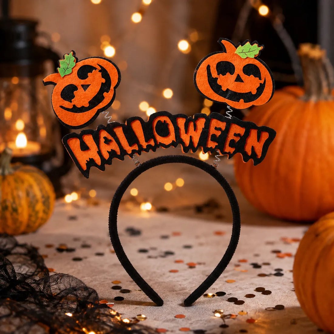 Serre-Tête Motif Halloween Citrouille design