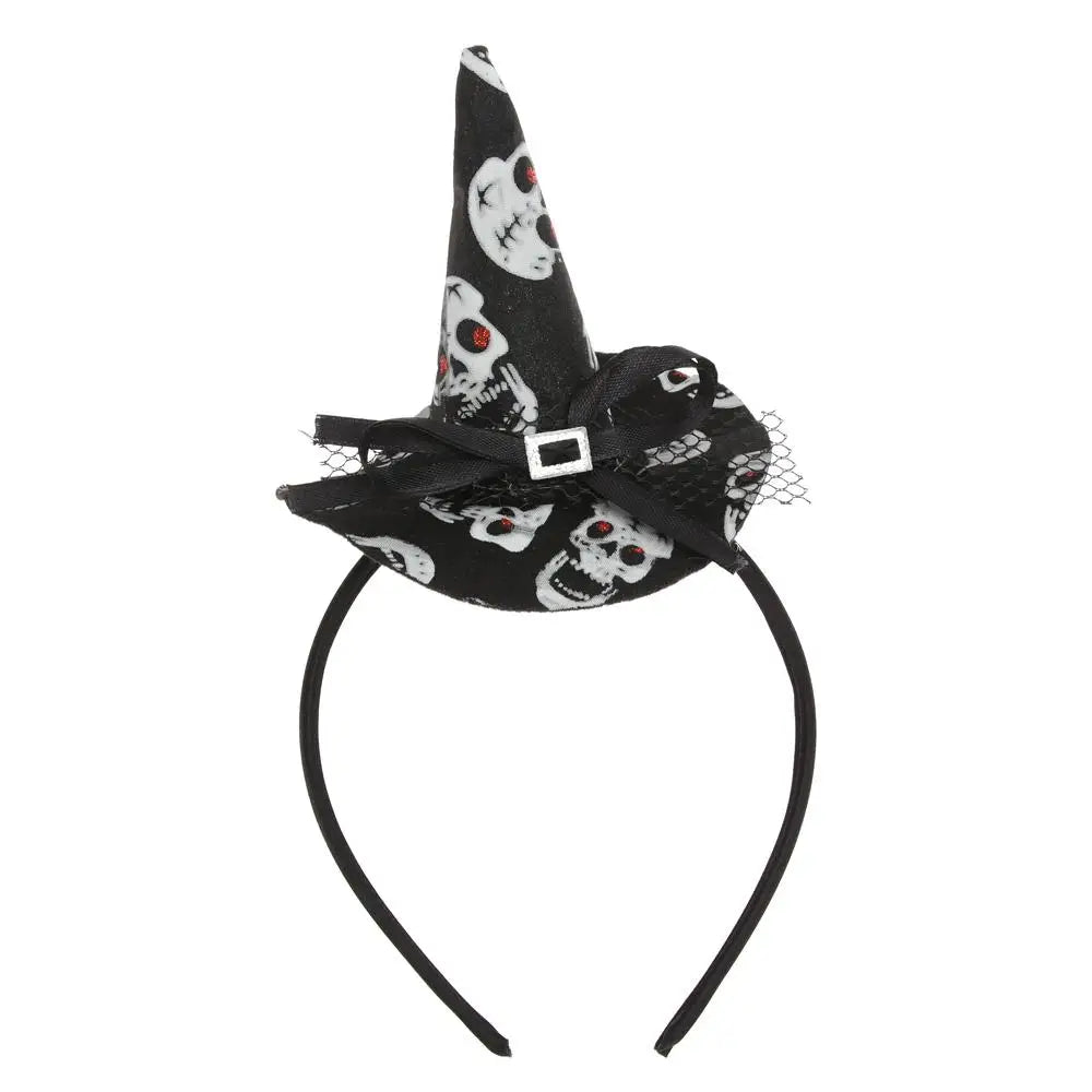 Serre-tête Chapeau Sorcière Noire et Blanc stylé