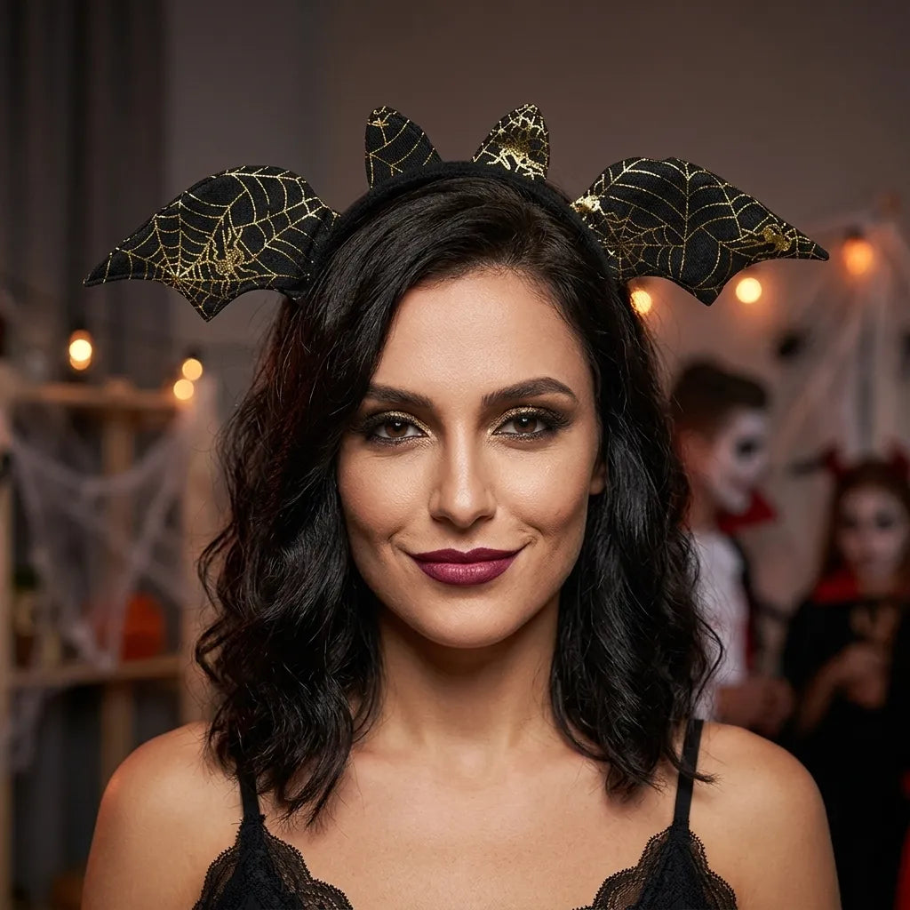 Serre-tête Chauve-souris Noir et Doré Original
