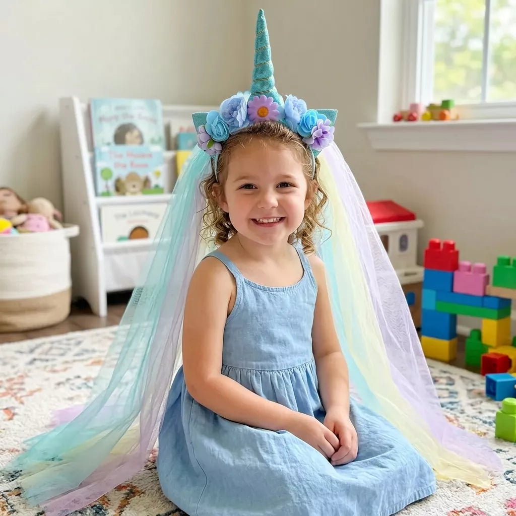 Serre-tête Licorne à Voile Bleu Unique