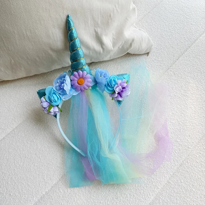Serre-tête Licorne à Voile Bleu charmant