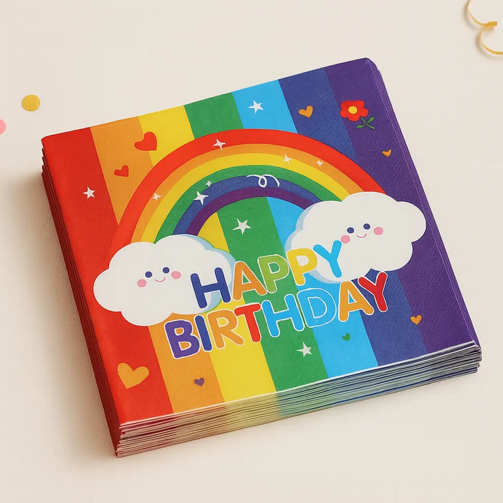 Serviette Anniversaire Arc-en-ciel 1
