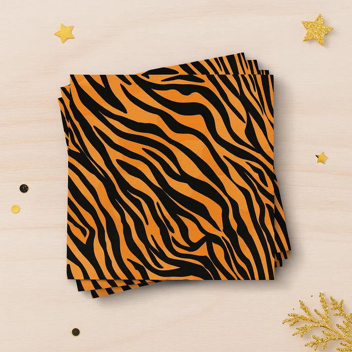Serviette Anniversaire Imprimé Tigre 1