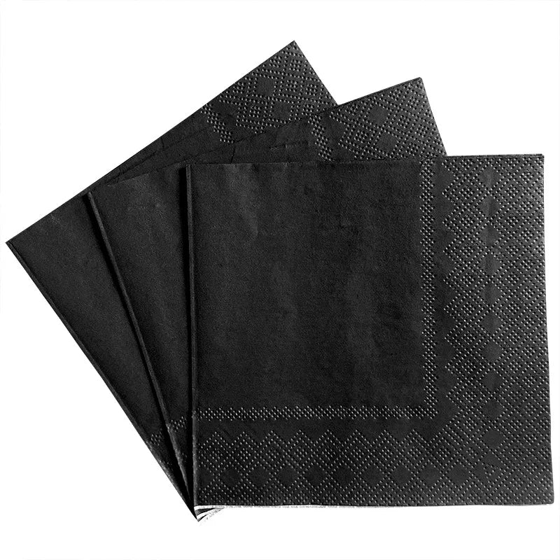 Serviette Anniversaire Noire Jetables