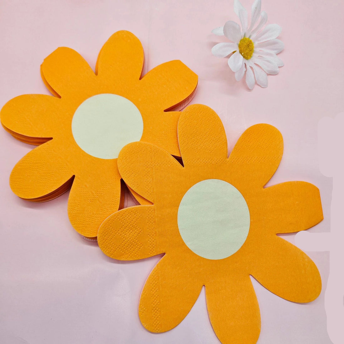 Serviette En Papier Fleur Jaune Élégante