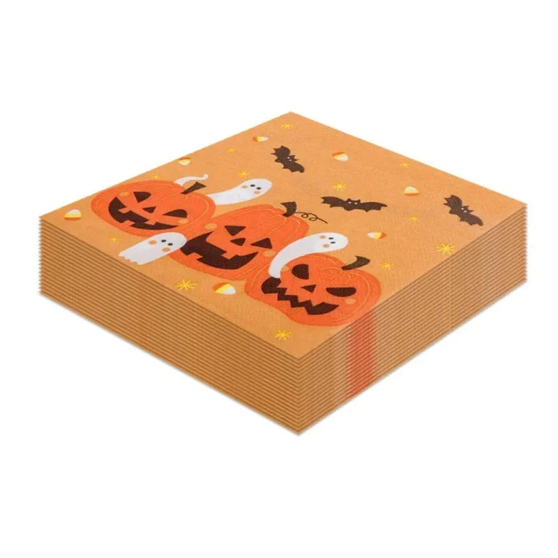 Serviette Halloween Orange Résistante