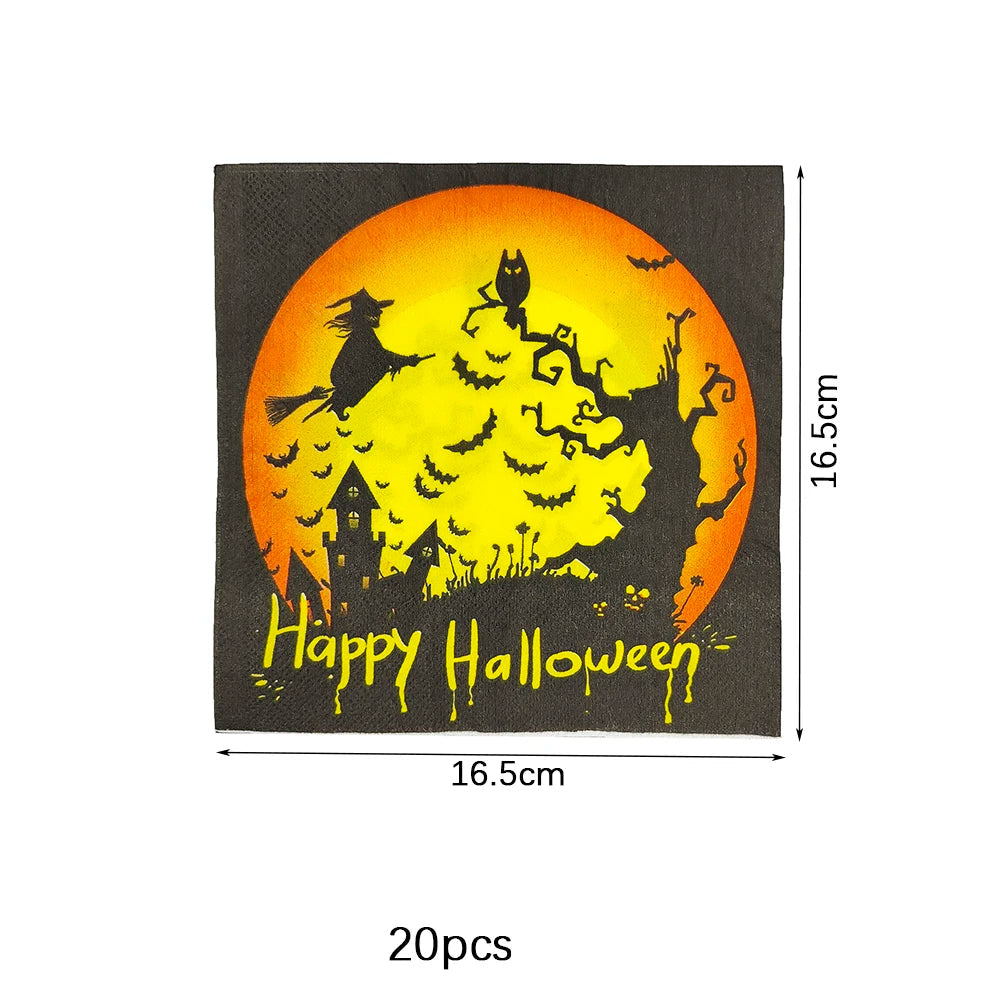 Serviette Imprimé Paysage Nocturne Effrayant Chic
