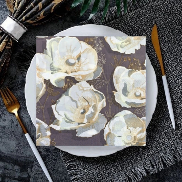 Serviette Jetable Or Rose 70th