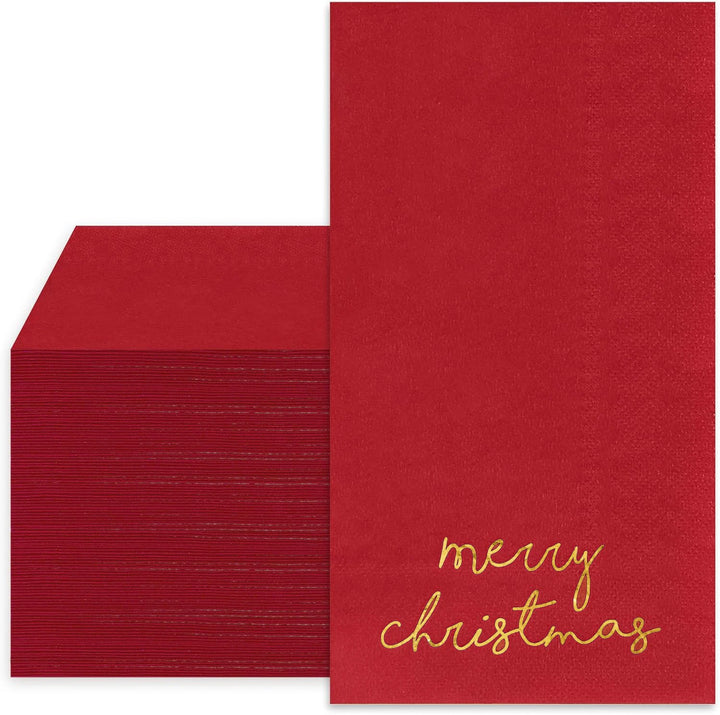 Serviette Papier Noël Epurée Rouge 