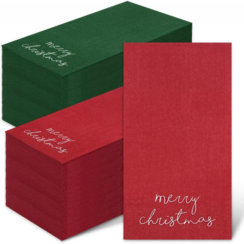 Serviette Papier Noël Epurée Verte  Design