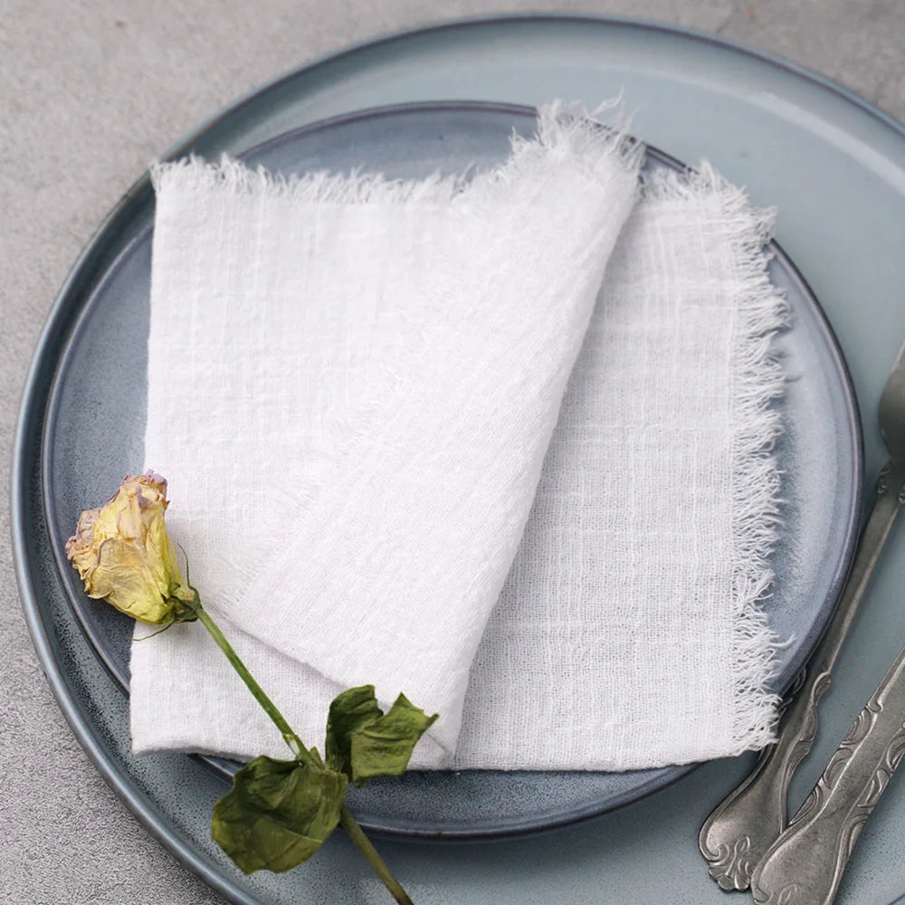 Serviette de Table Boho Blanc