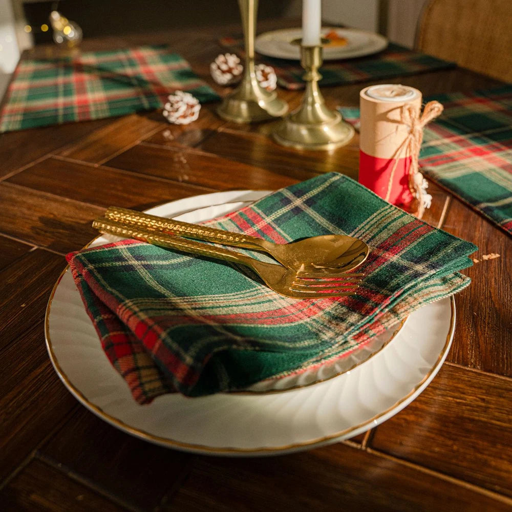 Serviette de Table à Carreaux Design