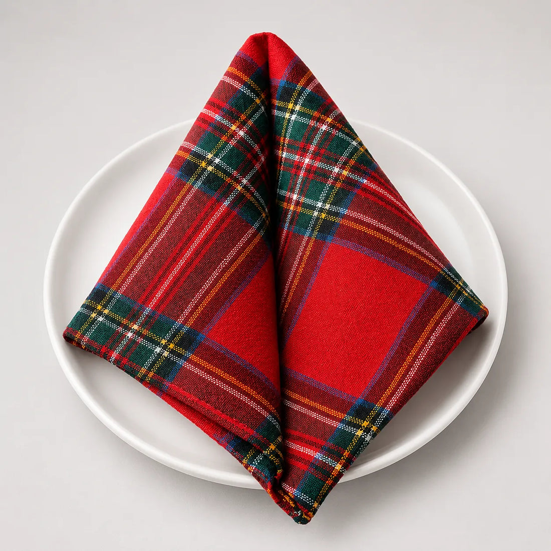 Serviette de Table Carreaux Rouge Minimaliste