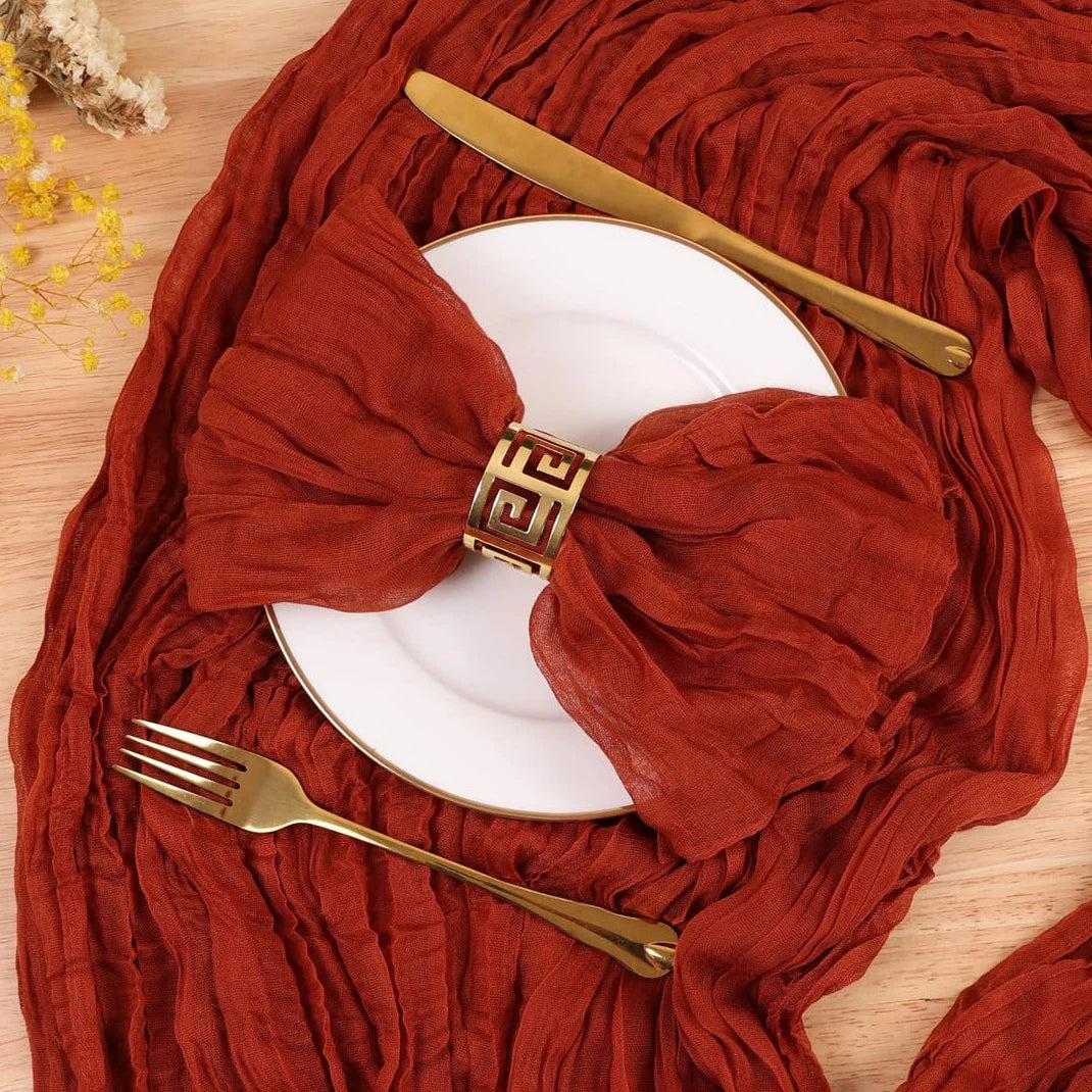 Serviette de Table Effet Froissé Rouge