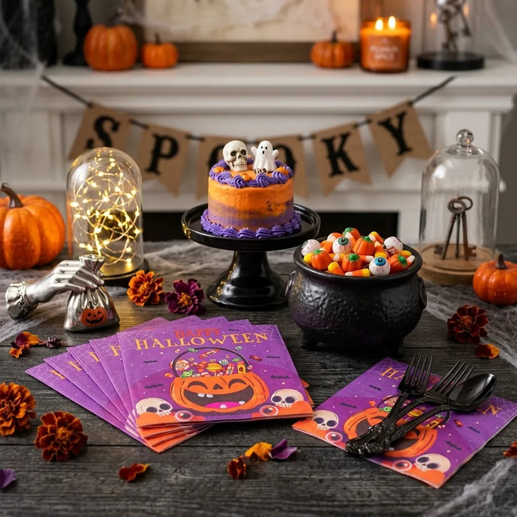 Serviette de Table Seau à Friandises Halloween Unique