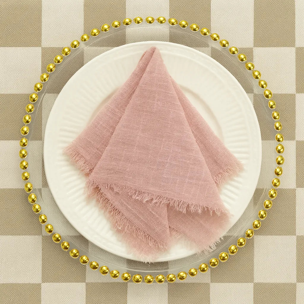 Serviette de Table en Gaze de Coton Rose1