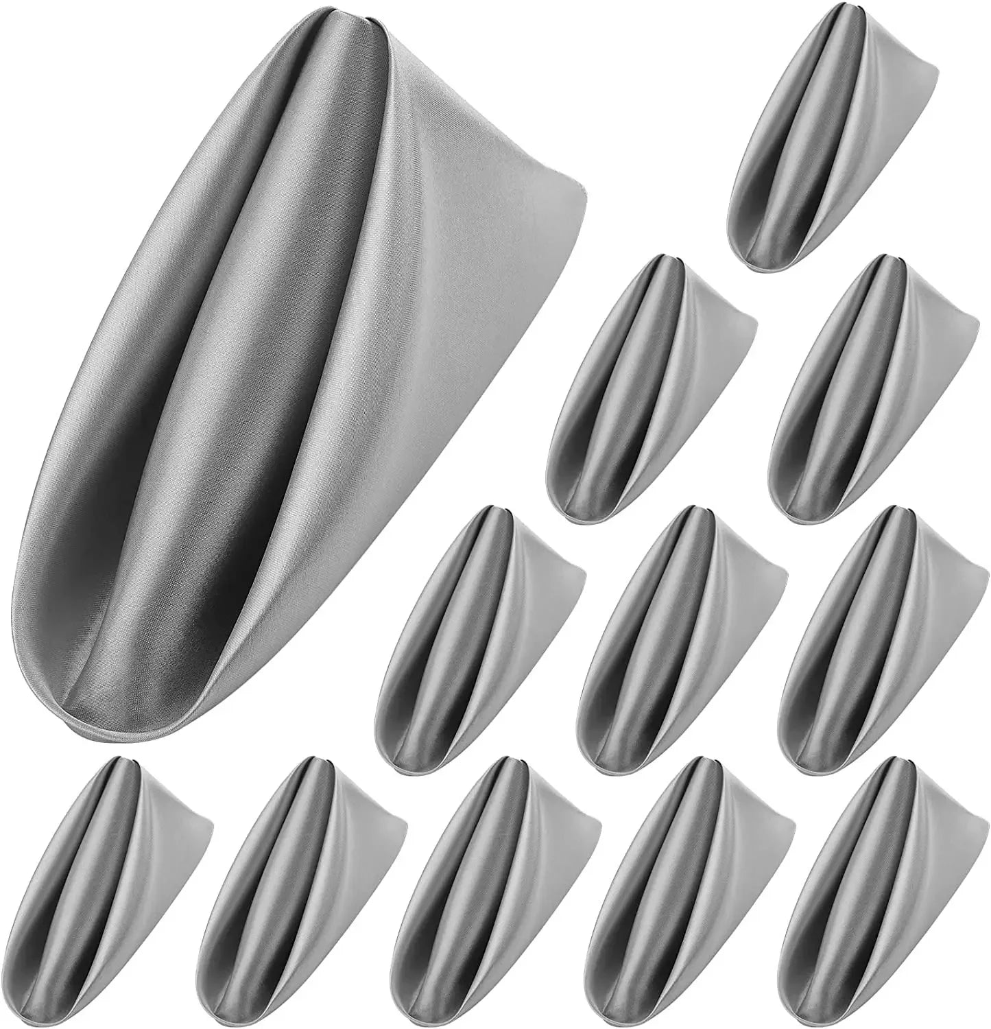 Serviette de Table en Satin Gris