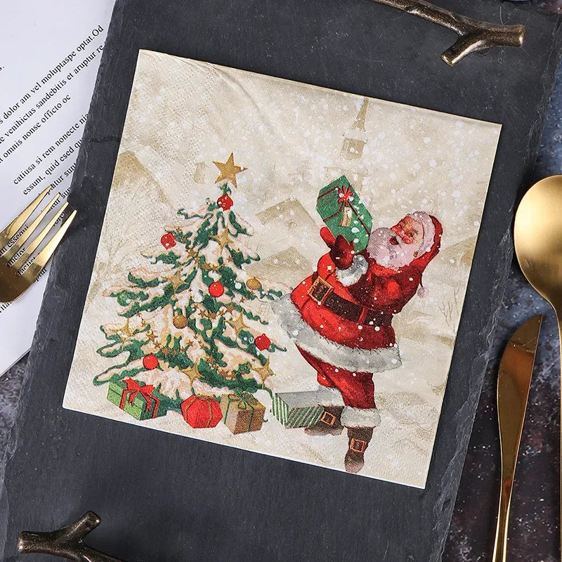 Serviette en Papier père Noël Joyeux 