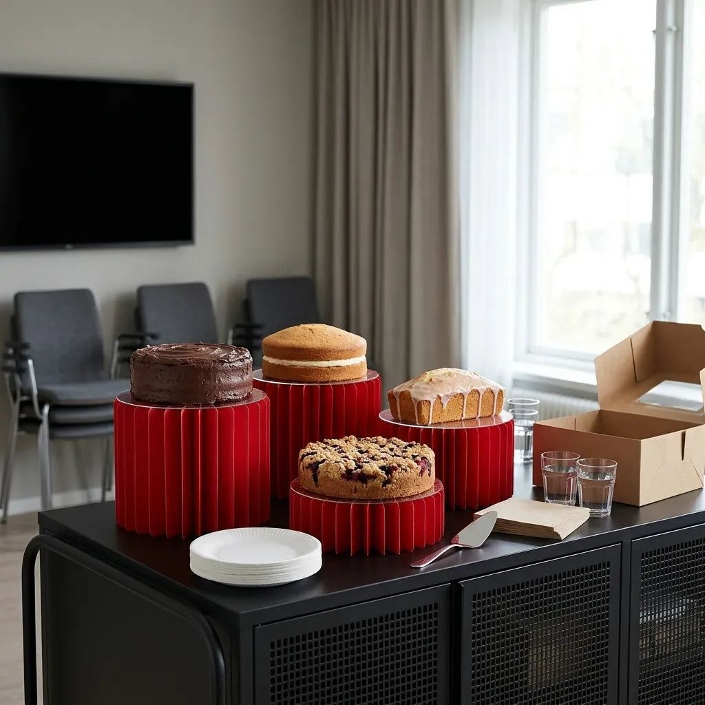 Set De Présentoirs à Gâteau Rouges Romantique