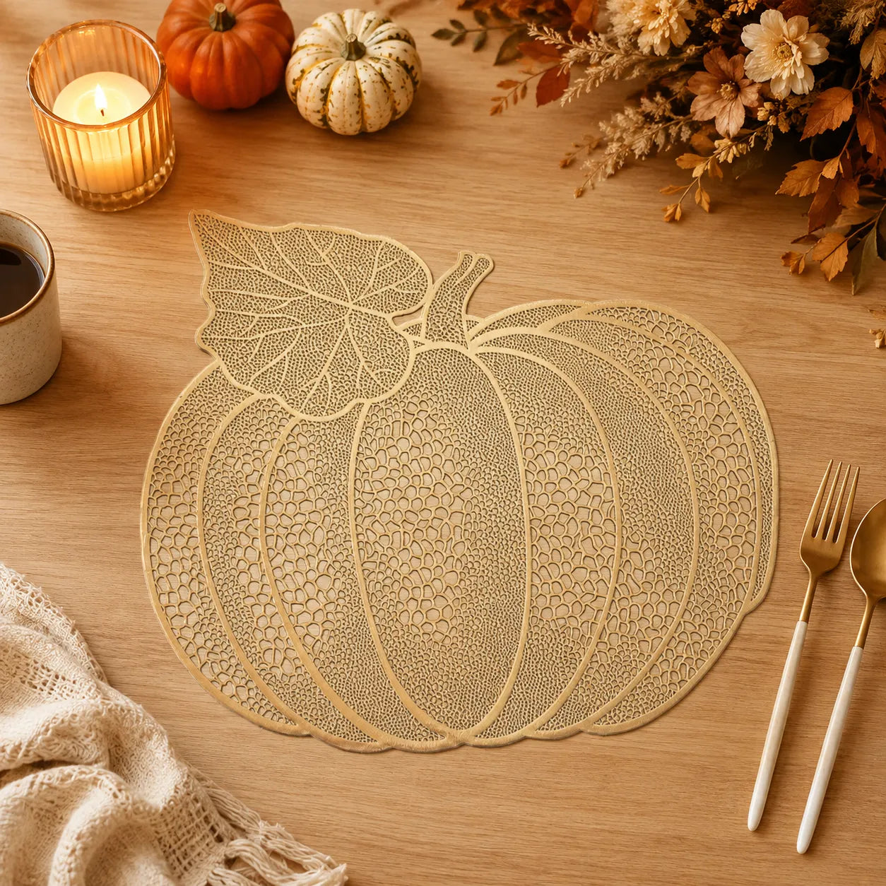 Set De Table Citrouille PVC Gold Pratique