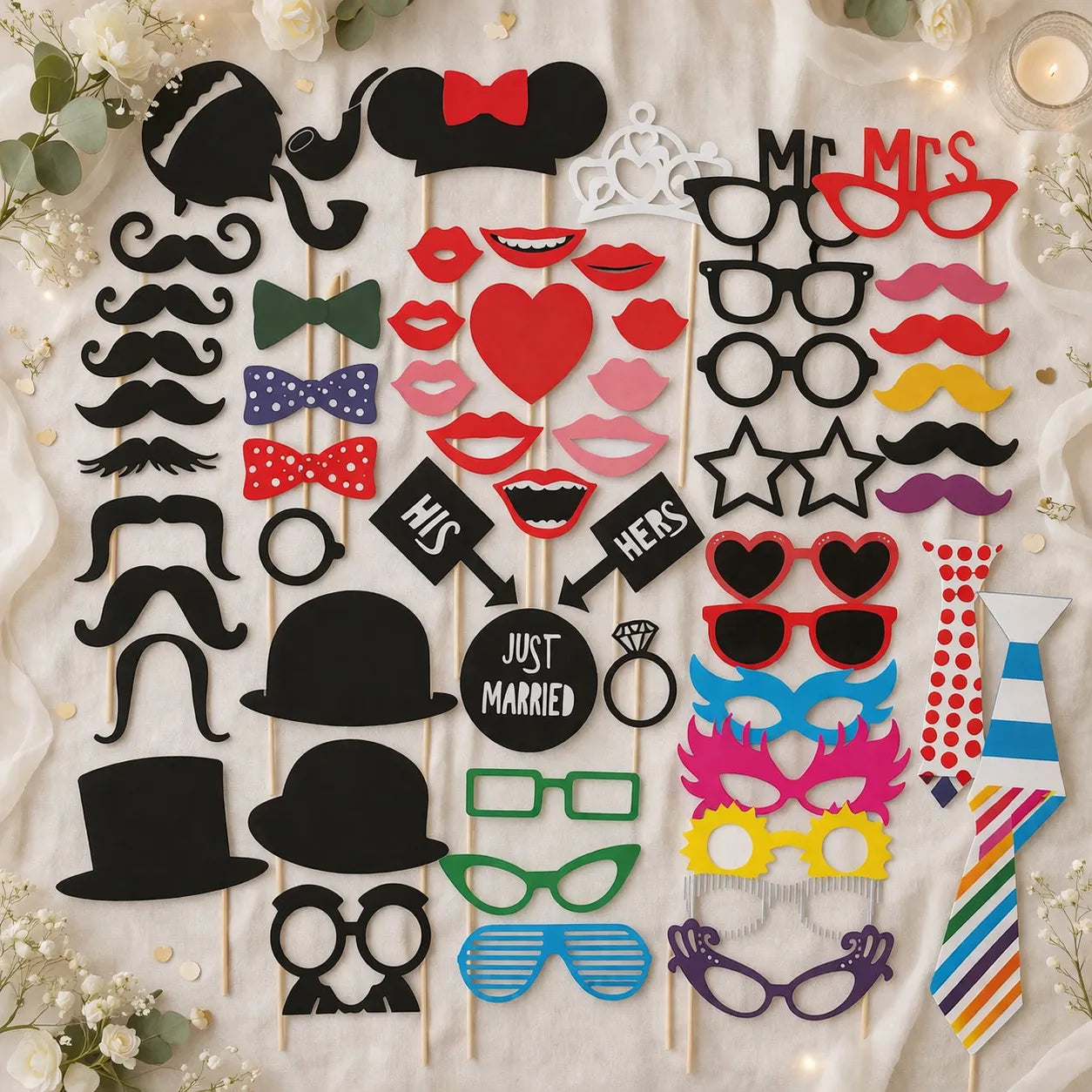 Set d’Accessoires Photo Mariage Chic