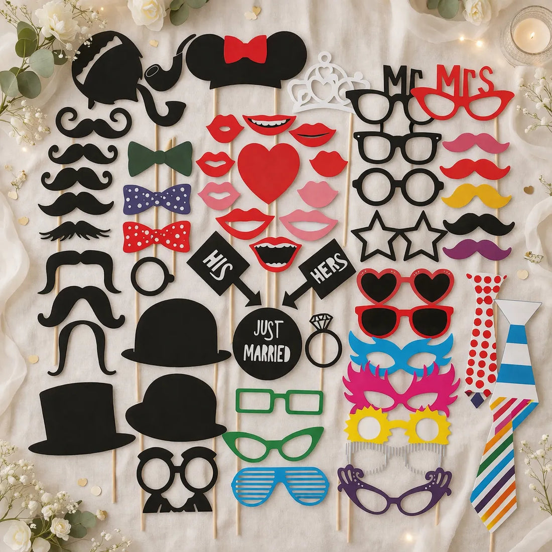 Set d’Accessoires Photo Mariage Chic