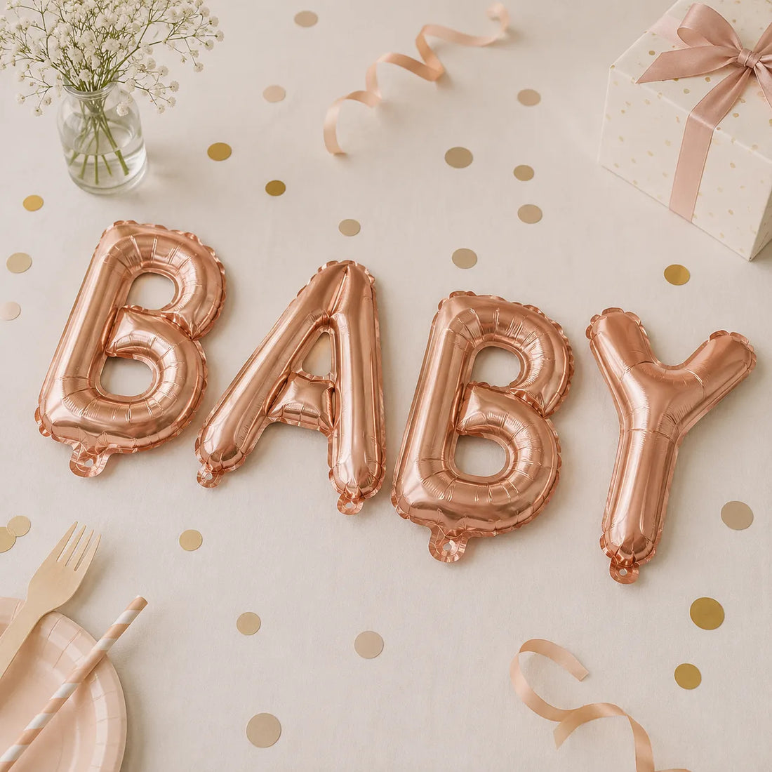 Set de Ballons BABY Rose Gold Pratique