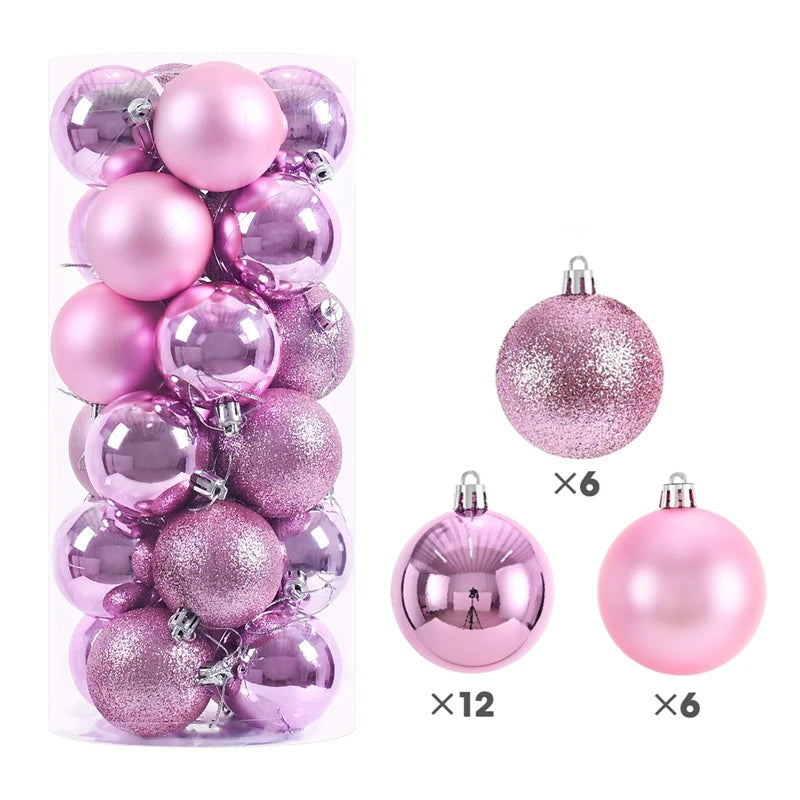 Set de Boules de Sapin Roses