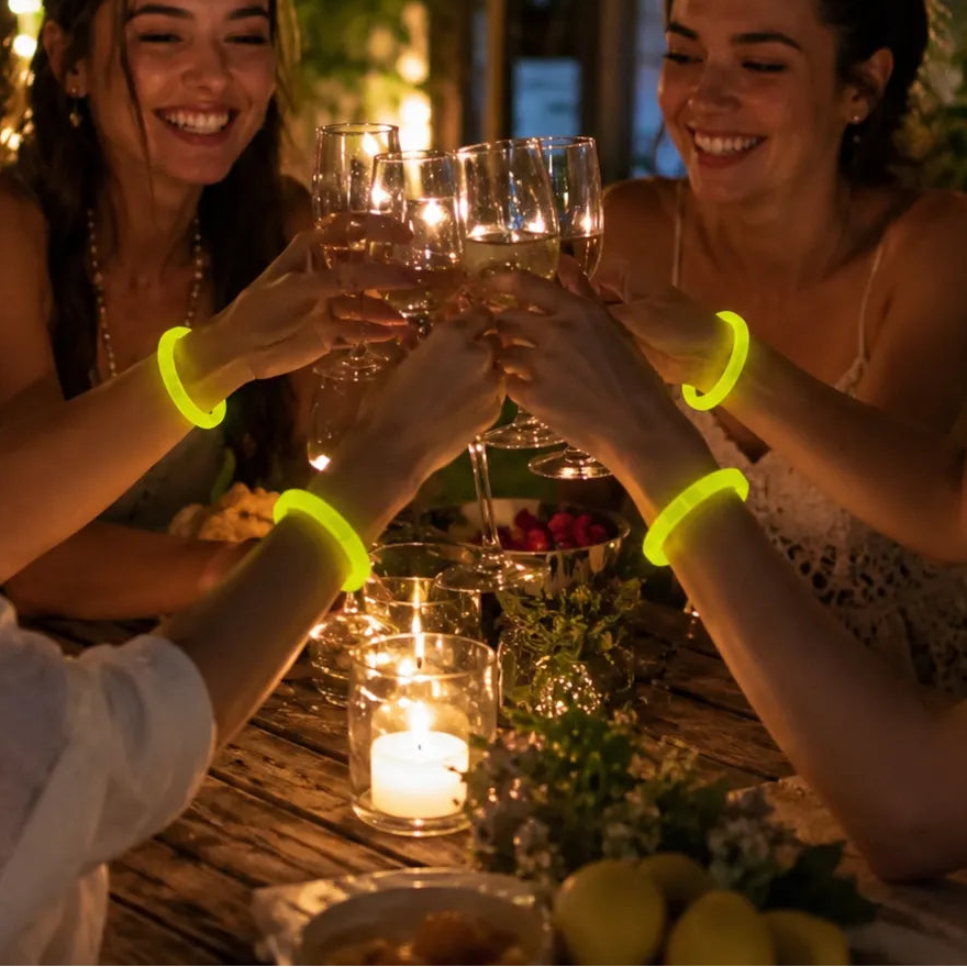 Set de Bracelets Lumineux de Fête Jaunes Pratique