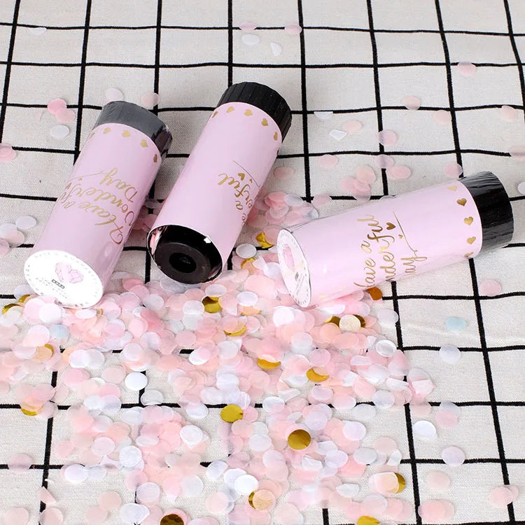 Set de Canons à Confettis Roses Festifs