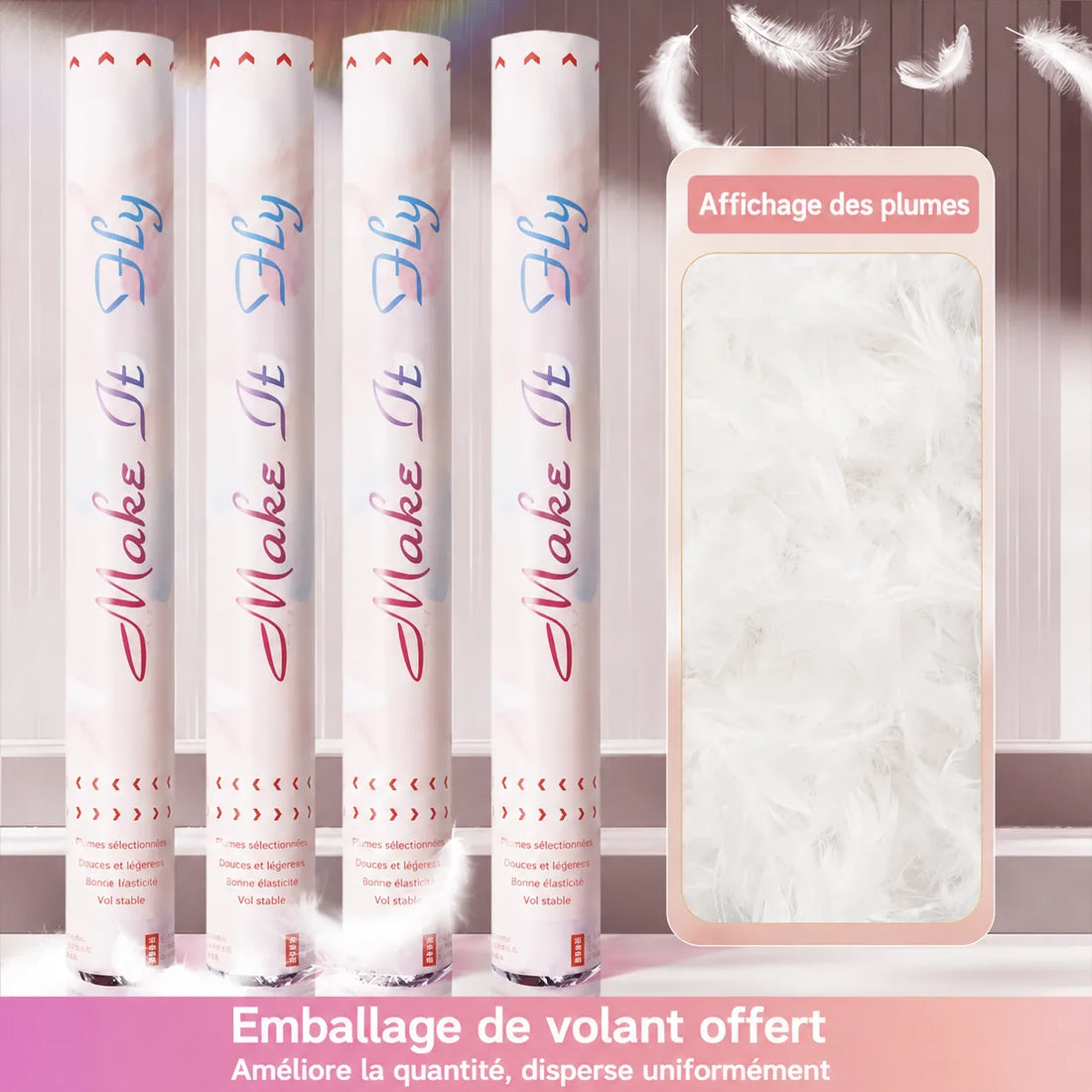 Set de Canons à Plumes Blanches Unique