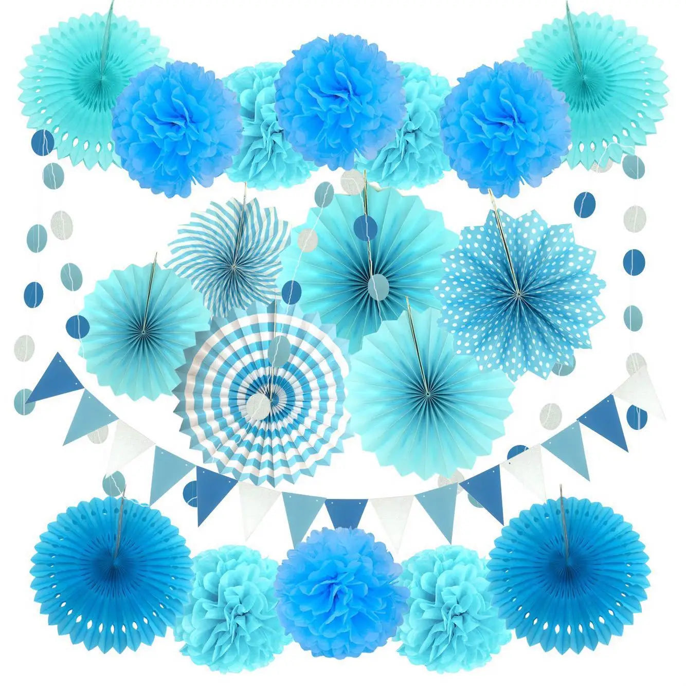 Set de Déco en Papier de Soie Bleu élégant