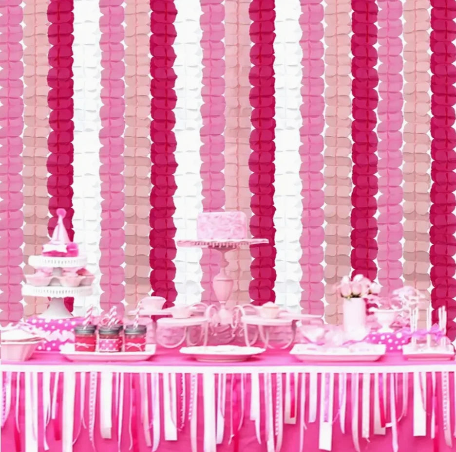 Set de Guirlandes en Papier Nuance Rose 